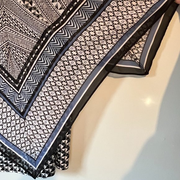 AB Studio Handkerchief Overlay Top Paneled Flutter Sleeve Blouse Stretch Tank 1X - Picture 6 of 8